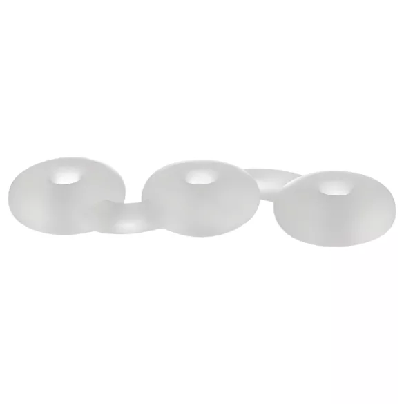 Perfect Fit Triple - anello fallico triplo - silicone bianco