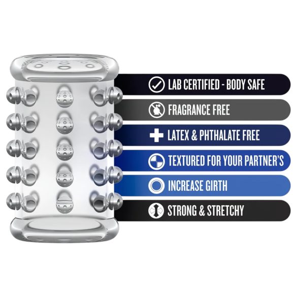 Stay Hard - anello fallico stimolante a pois - trasparente