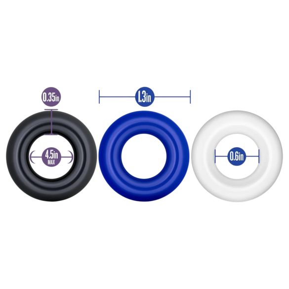 Stay Hard - set anelli fallici - 3 pezzi - colorati