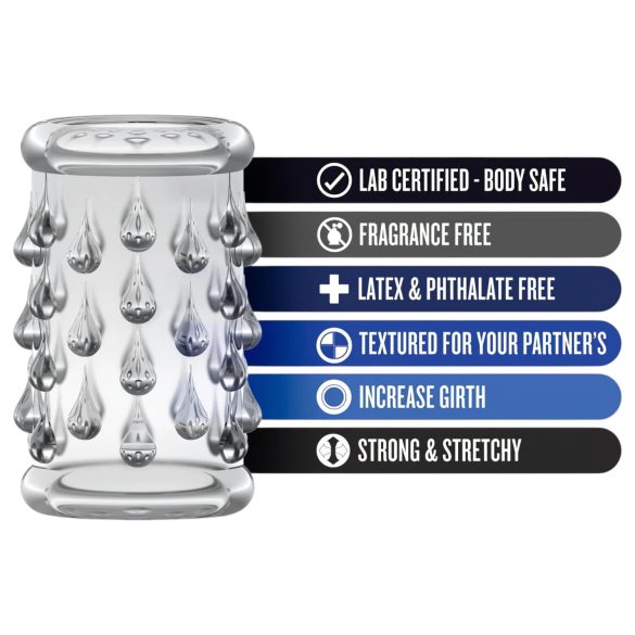 Stay Hard - anello fallico con sfere - trasparente