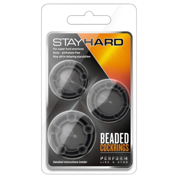 Stay Hard - set anelli fallici - silicone nero