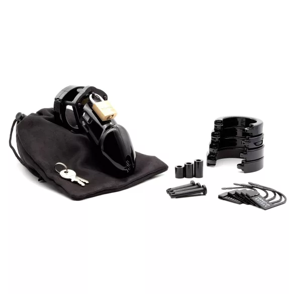 CB-6000 CB-X - gabbia pene con lucchetto - nero