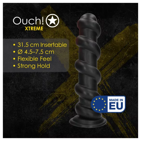 Ouch! Hole Driller - plug anale gigante (nero) - 31,5 cm