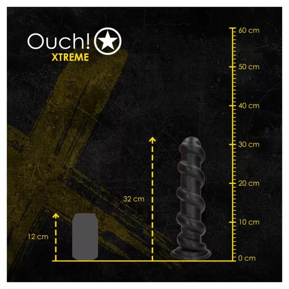 Ouch! Hole Driller - plug anale gigante (nero) - 31,5 cm