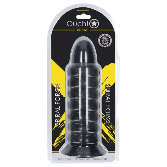 Ahi! Spiral Force - plug anale avvitato (nero) - 23,5 cm