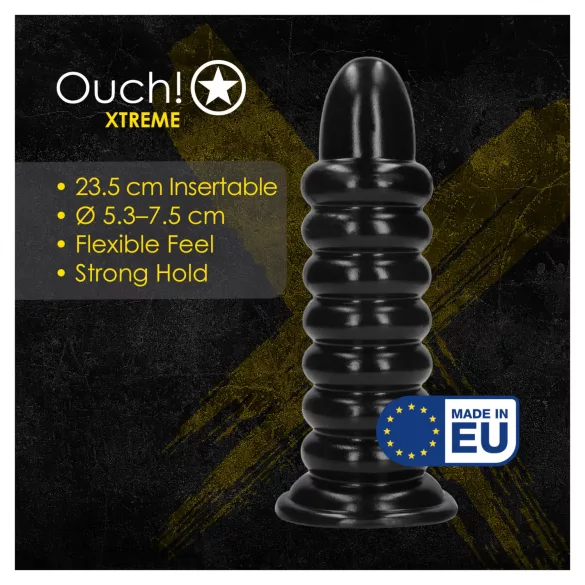 Ahi! Spiral Force - plug anale avvitato (nero) - 23,5 cm