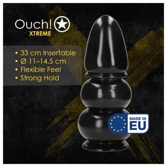 Ahi! Ultra Collosus - plug anale extra large (nero) - 33 cm