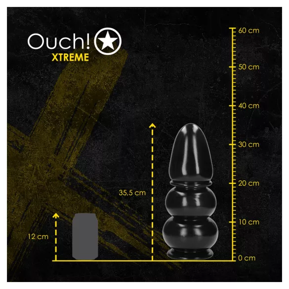Ahi! Ultra Collosus - plug anale extra large (nero) - 33 cm