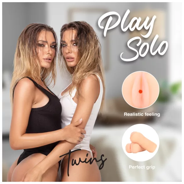 S-Line Twins - vagina artificiale realistica (color carne) - 2 pz