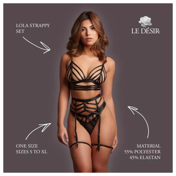 Le Désir Lola - set reggiseno con spalline (nero)
