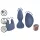 Loveline - set di vibratore con testine intercambiabili (blu-grigio)