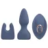 Loveline - set di vibratore con testine intercambiabili (blu-grigio)