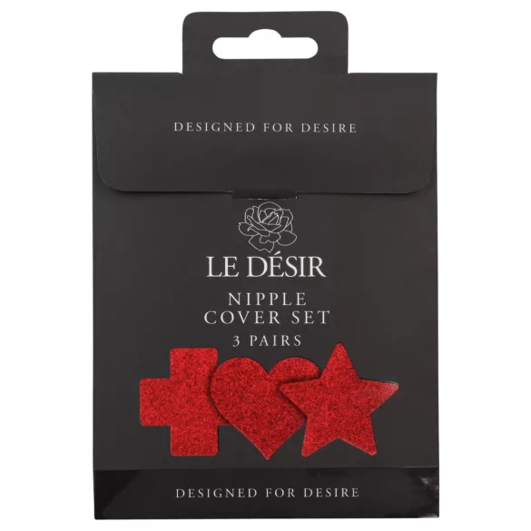 Le Désir - set di copricapezzoli - 3 paia - rosso