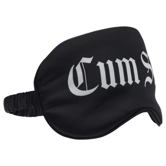 Ahi! - Mascherina per gli occhi in raso con scritta "Cum Slut" (nera)