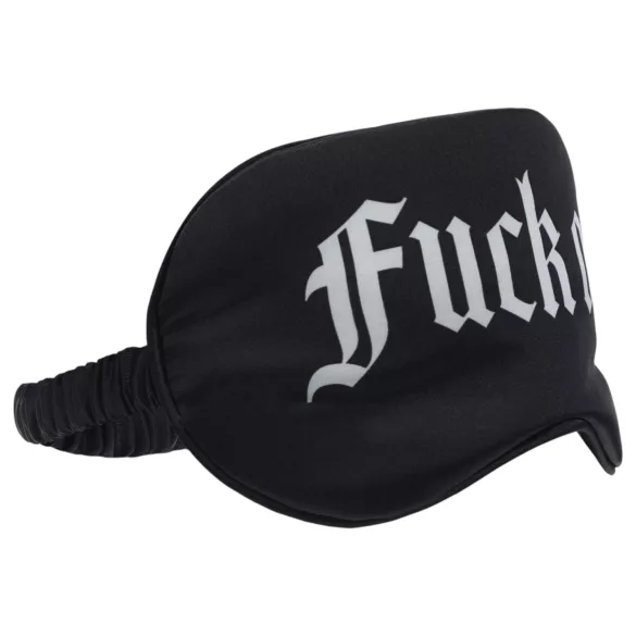 Ahi! - Mascherina per gli occhi in raso con scritta "Fuck Off" (nera)