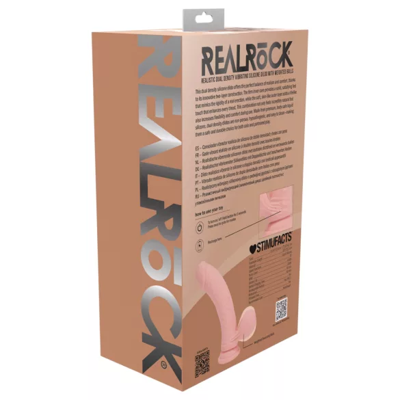 RealRock - vibratore realistico a doppia densità (color carne) - 18 cm