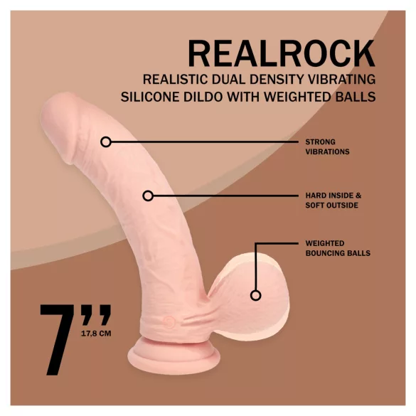 RealRock - vibratore realistico a doppia densità (color carne) - 18 cm