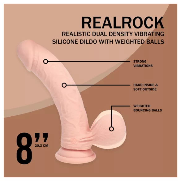 RealRock - vibratore realistico a doppia densità (color carne) - 20 cm
