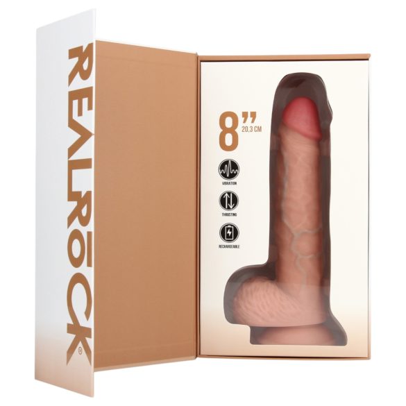 RealRock - vibratore con ventosa spinta - realistico - 20,5 cm beige