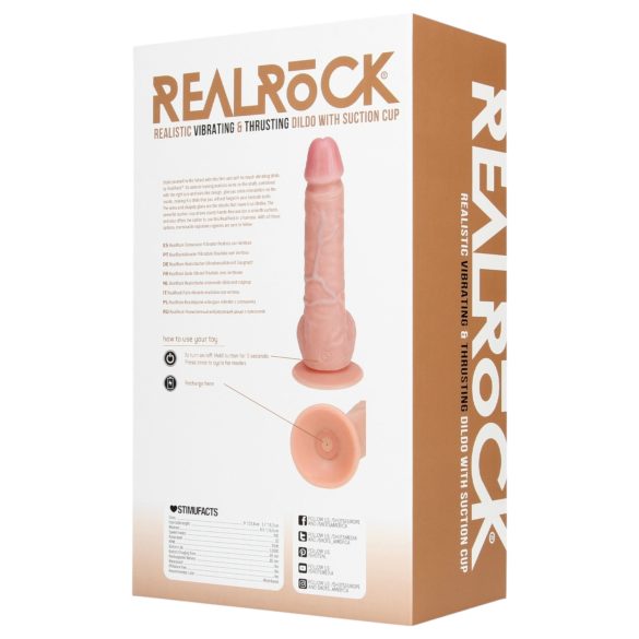 RealRock - vibratore con ventosa spinta - realistico - 20,5 cm beige