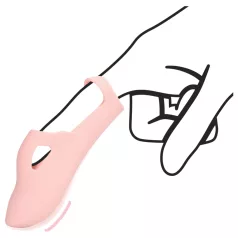 Loveline - vibratore da dito con rilievi - silicone rosa