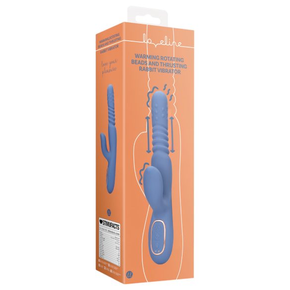 Loveline - vibratore riscaldante con spinta - silicone blu