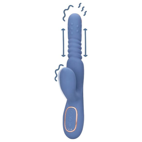 Loveline - vibratore riscaldante con spinta - silicone blu