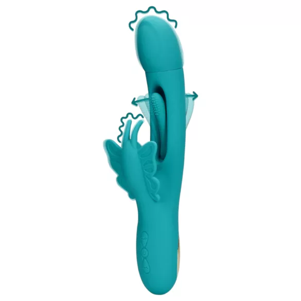 Loveline - vibratore clitorideo farfalla con lingua - silicone turchese