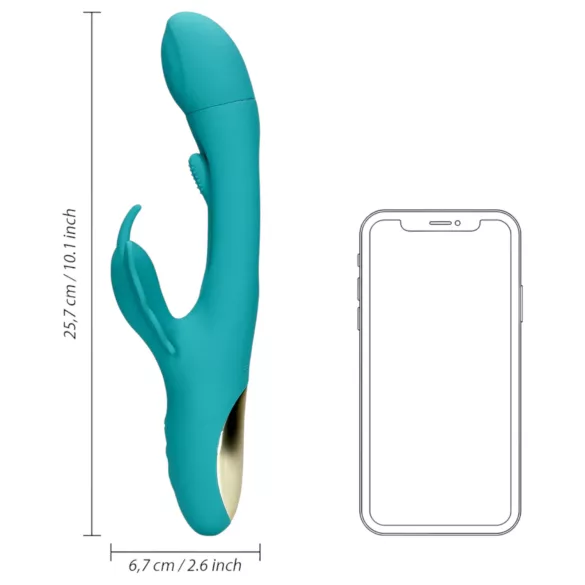Loveline - vibratore clitorideo farfalla con lingua - silicone turchese