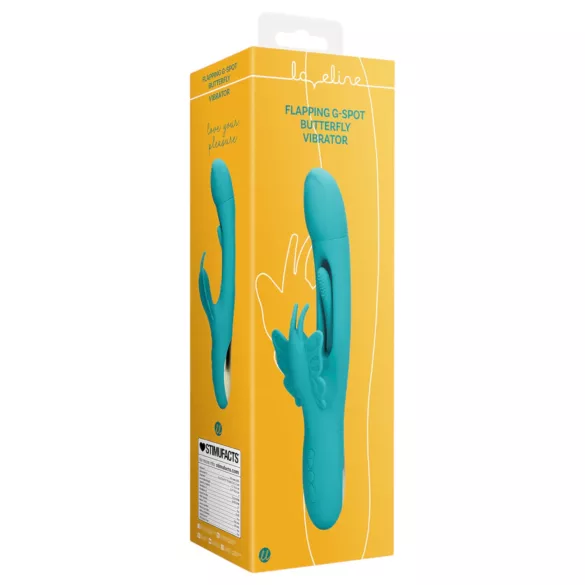Loveline - vibratore clitorideo farfalla con lingua - silicone turchese