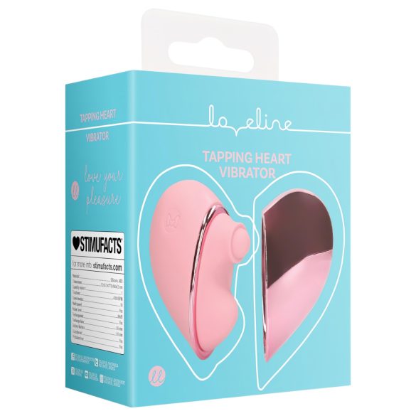 Loveline Tapping Heart - vibratore clitoride ricaricabile - silicone rosa