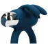 Loveline - anello fallico vibrante con coniglietto - silicone blu
