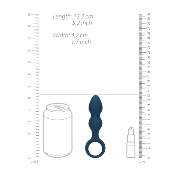 Loveline - plug anale con anello - piccolo - blu