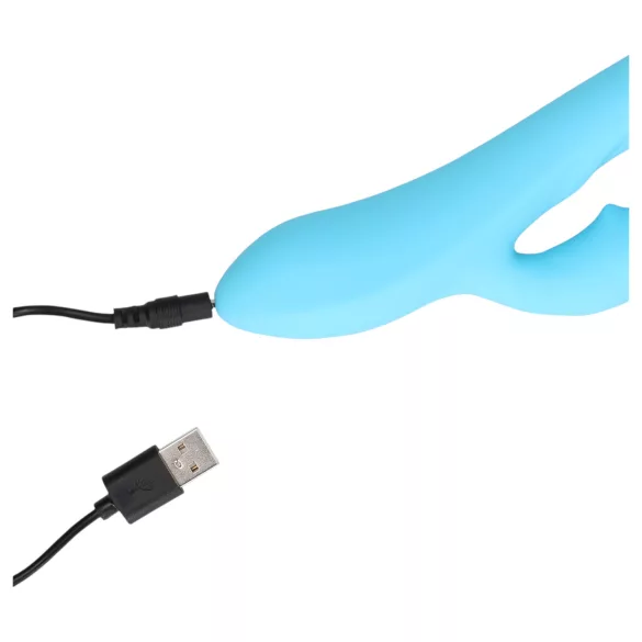 Loveline - vibratore rabbit impermeabile con stimolatore clitorideo - blu