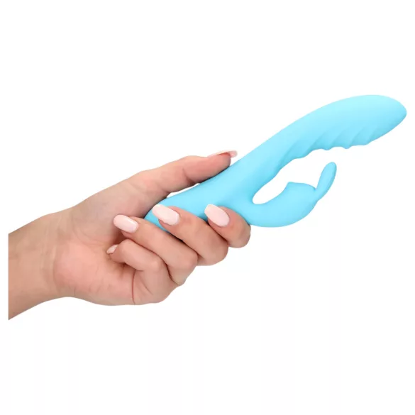 Loveline - vibratore rabbit impermeabile con stimolatore clitorideo - blu