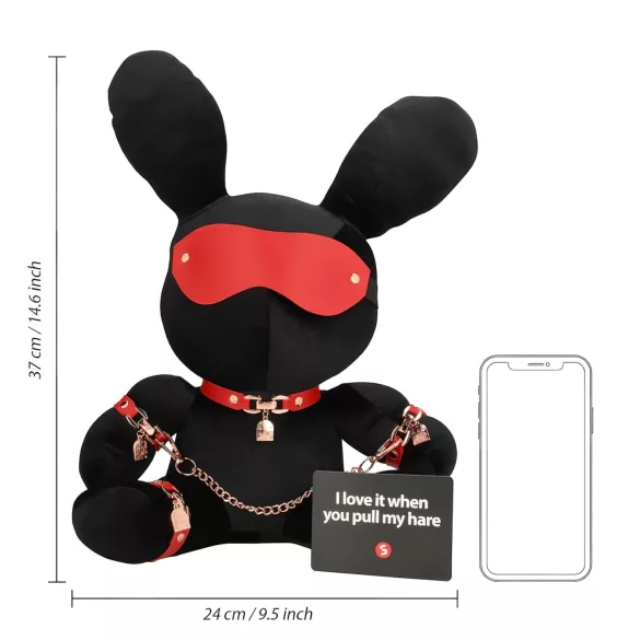 Bondage Rabbit - maschera con orecchie da coniglio - nero - accessorio BDSM