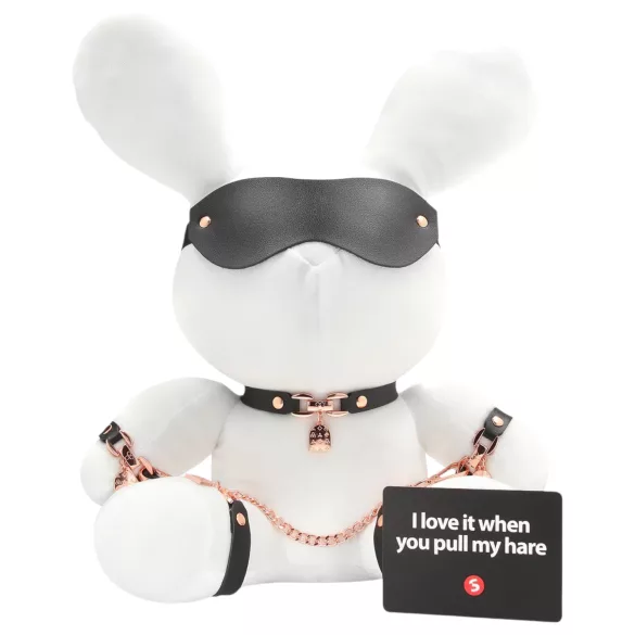 Bondage Rabbit - maschera BDSM con orecchie da coniglio - bianco