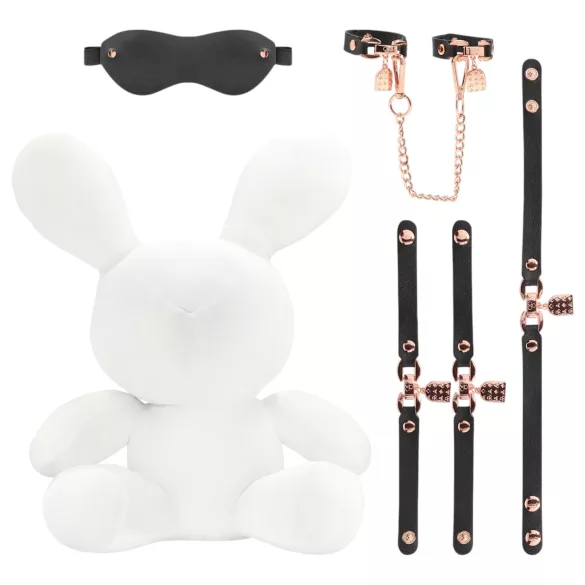 Bondage Rabbit - maschera BDSM con orecchie da coniglio - bianco