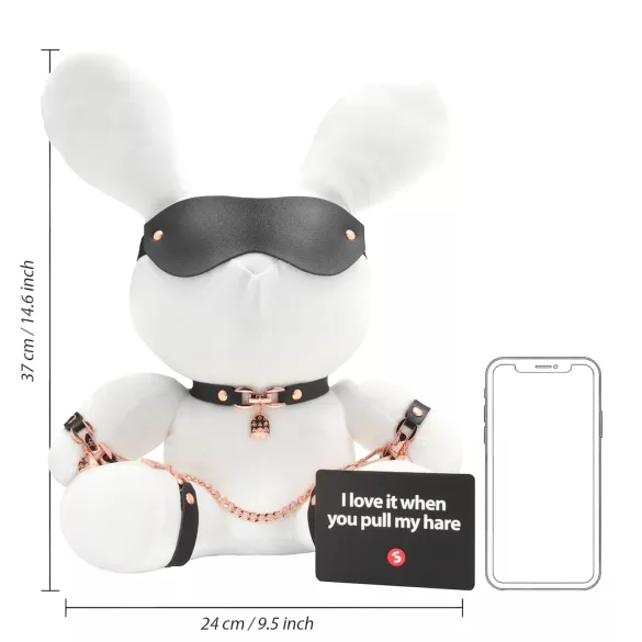 Bondage Rabbit - maschera BDSM con orecchie da coniglio - bianco