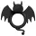 S-Line - anello fallico vibrante ali pipistrello - silicone nero