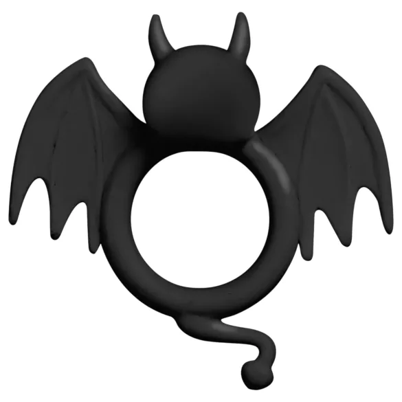 S-Line - anello fallico vibrante ali pipistrello - silicone nero