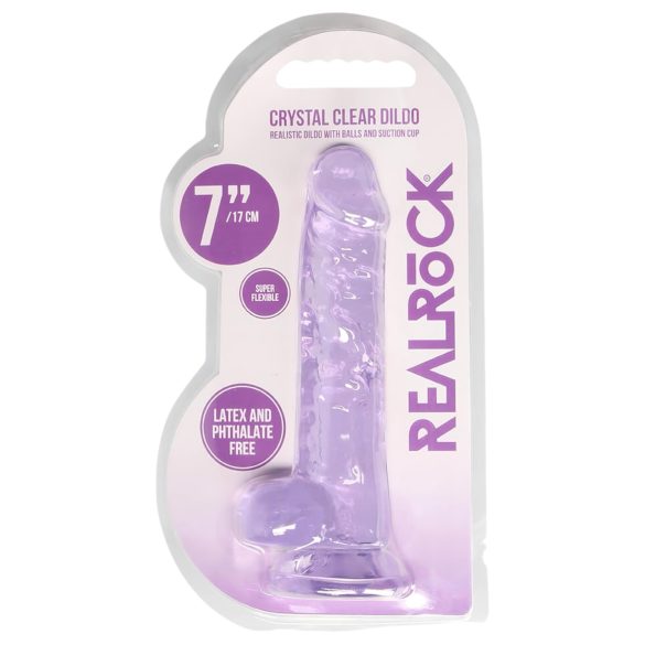 RealRock - dildo realistico trasparente - viola 17cm