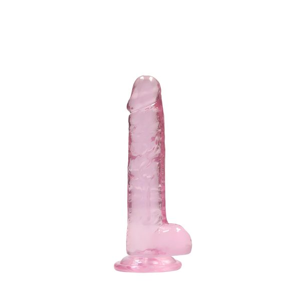RealRock - dildo realistico trasparente - rosa 17cm