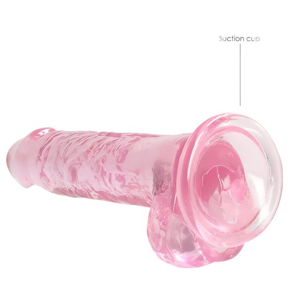 RealRock - dildo realistico trasparente - rosa 17cm