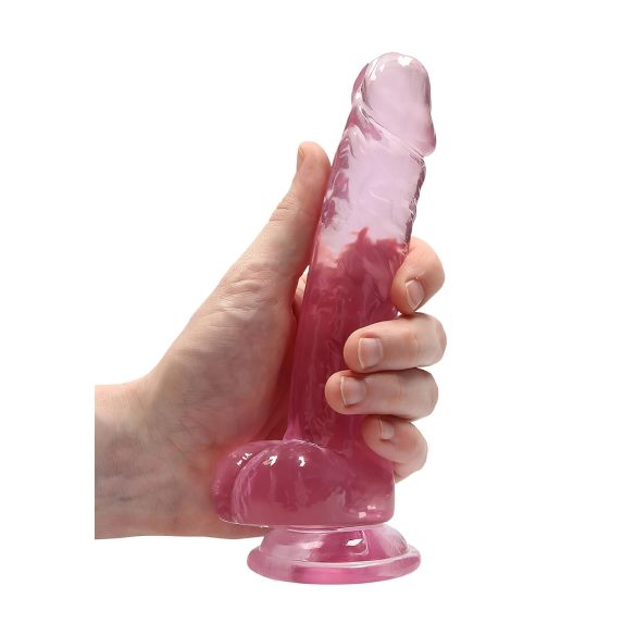 RealRock - dildo realistico trasparente - rosa 17cm