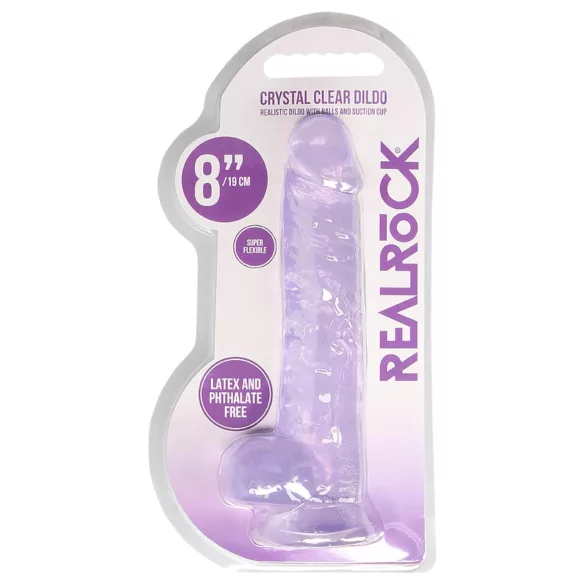 RealRock - dildo realistico trasparente - viola 19cm