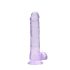 RealRock - dildo realistico trasparente - viola 19cm