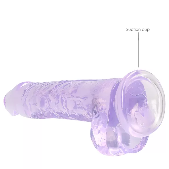 RealRock - dildo realistico trasparente - viola 19cm