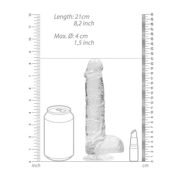 RealRock - dildo realistico trasparente - 19cm