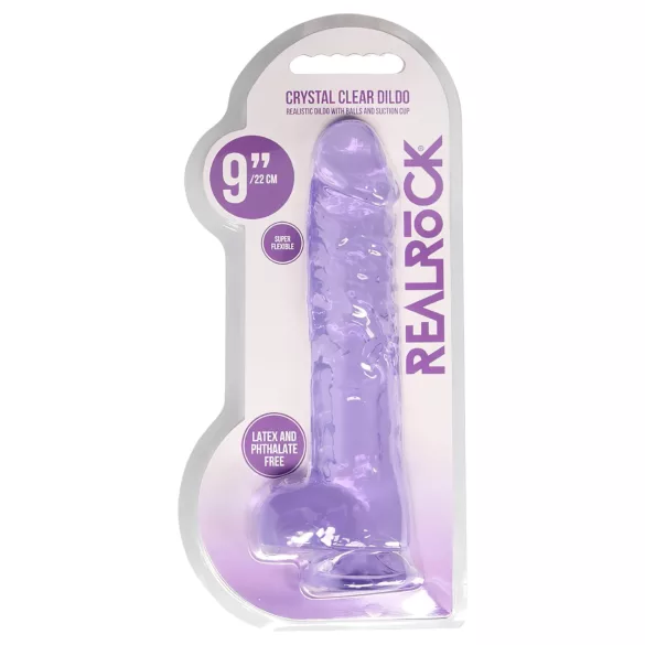 RealRock - dildo realistico trasparente - viola 22 cm